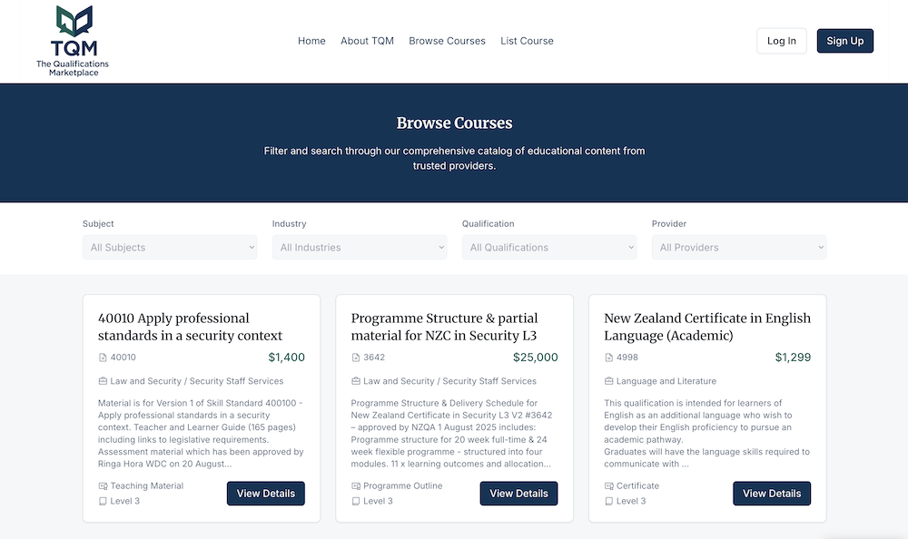 The Qualifications Marketplace